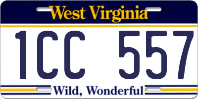 WV license plate 1CC557