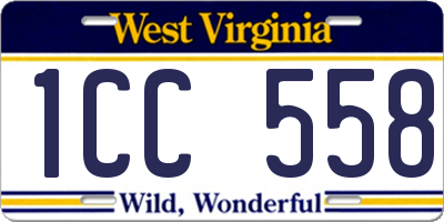 WV license plate 1CC558
