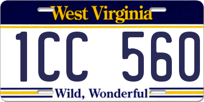 WV license plate 1CC560