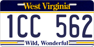 WV license plate 1CC562