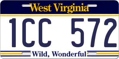 WV license plate 1CC572