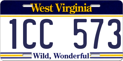 WV license plate 1CC573