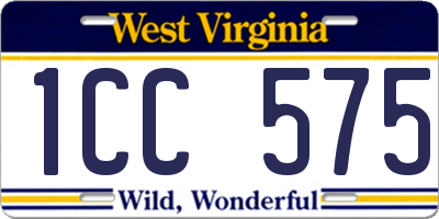 WV license plate 1CC575