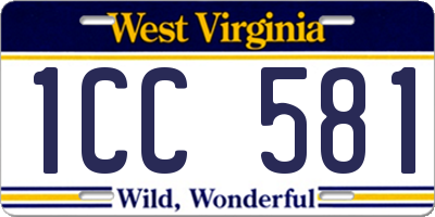 WV license plate 1CC581
