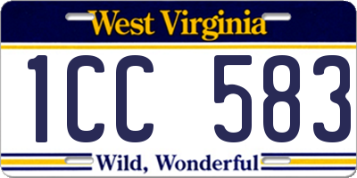 WV license plate 1CC583