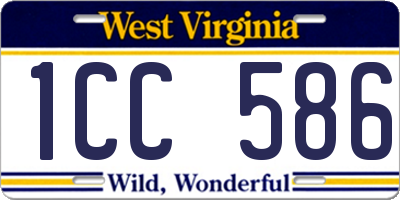 WV license plate 1CC586