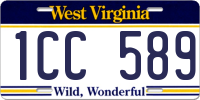 WV license plate 1CC589