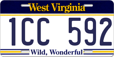 WV license plate 1CC592
