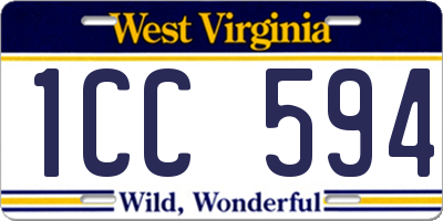 WV license plate 1CC594