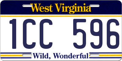 WV license plate 1CC596