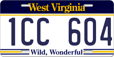 WV license plate 1CC604