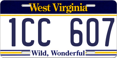WV license plate 1CC607