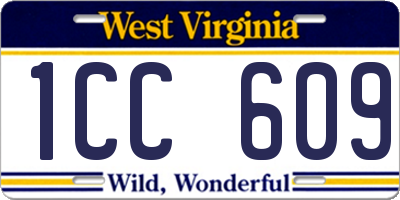 WV license plate 1CC609