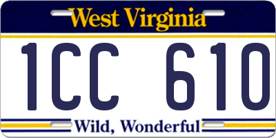 WV license plate 1CC610