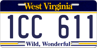WV license plate 1CC611
