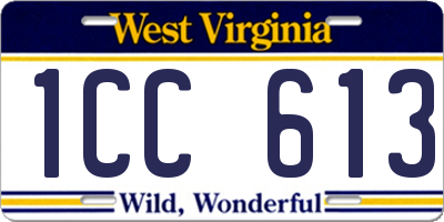 WV license plate 1CC613