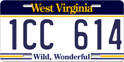 WV license plate 1CC614