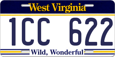 WV license plate 1CC622