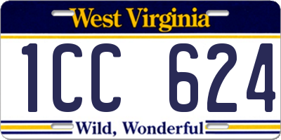 WV license plate 1CC624