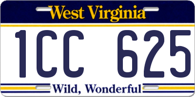WV license plate 1CC625