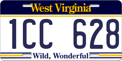 WV license plate 1CC628