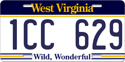 WV license plate 1CC629