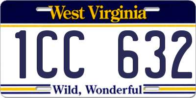WV license plate 1CC632