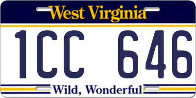 WV license plate 1CC646