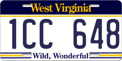 WV license plate 1CC648