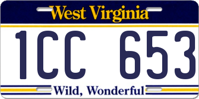 WV license plate 1CC653