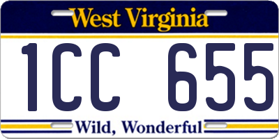 WV license plate 1CC655