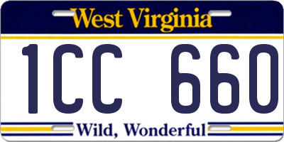WV license plate 1CC660