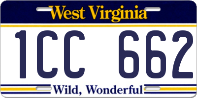 WV license plate 1CC662