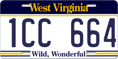 WV license plate 1CC664