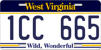 WV license plate 1CC665
