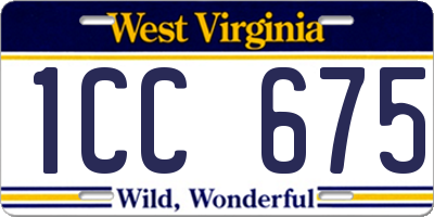 WV license plate 1CC675