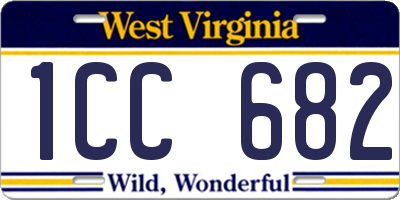 WV license plate 1CC682