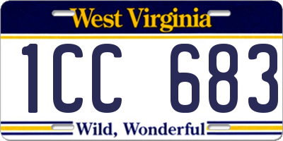 WV license plate 1CC683