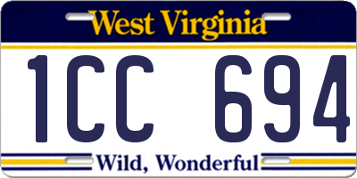 WV license plate 1CC694