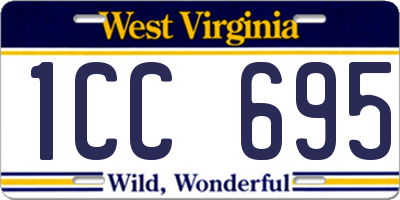 WV license plate 1CC695
