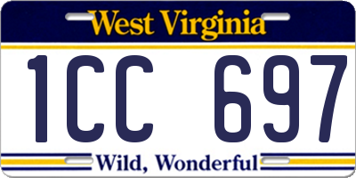 WV license plate 1CC697