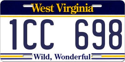 WV license plate 1CC698