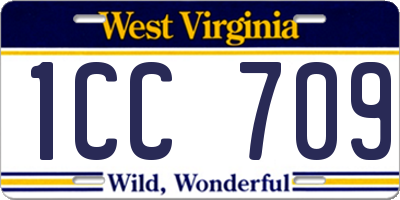 WV license plate 1CC709