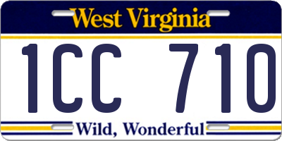 WV license plate 1CC710