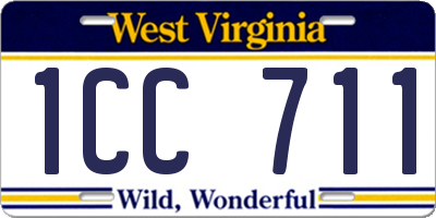 WV license plate 1CC711