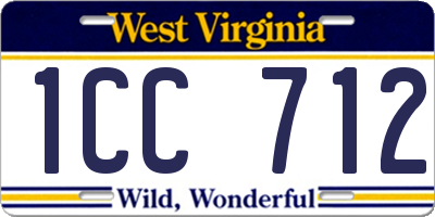 WV license plate 1CC712