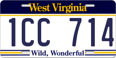 WV license plate 1CC714
