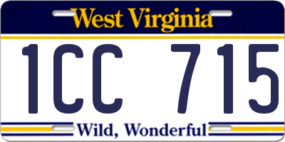 WV license plate 1CC715