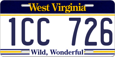 WV license plate 1CC726