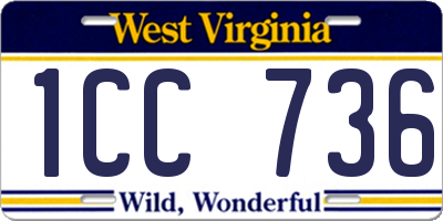 WV license plate 1CC736